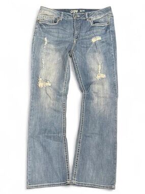 Y2K Warehouse One Embroidered Mid Rise Bootcut Jeans